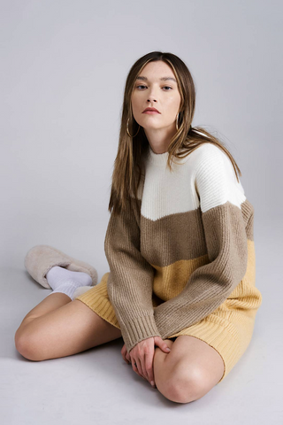 Chevron Knit Sweater Dress