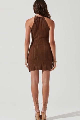 Halter Brown Mini-Dress